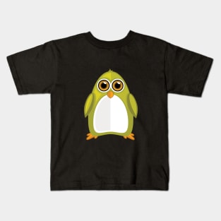 Yellow Green Penguin Kids T-Shirt